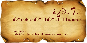 Árokszállási Tivadar névjegykártya