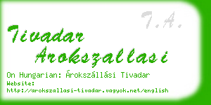 tivadar arokszallasi business card